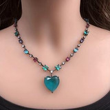 Colorful Heart-shaped Pendant Necklace