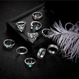 Bohemian Retro Arrow Letter Ring Set