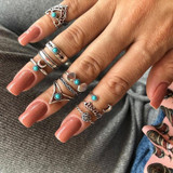 Bohemian Retro Arrow Letter Ring Set