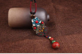 Handmade Nature Stones Flowers Ethnic Vintage Necklace