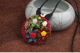 Handmade Flowers Braided Ethnic Vintage Necklace