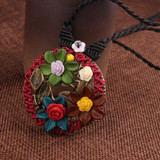 Handmade Flowers Braided Ethnic Vintage Necklace
