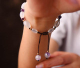 Vintage Flowers Stones Beaded Crystal Bracelet