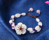 Vintage Flowers Stones Beaded Crystal Bracelet