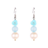 Vintage Pearl Flower Beads Stone Long Earring