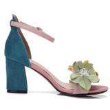 Flowers Embellished Ankle Strap Sandals Flowers Embellished Ankle Strap Sandals