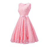 Floral Lace Pleated Elegant Dress