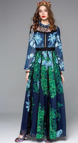 Floral Embroidery Elegant Party Wear Dress