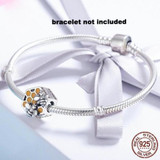 Dancing Honeybees Sterling Silver Honeycomb Hexagon Charm