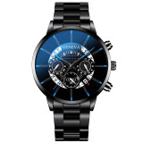 2020 Fashion Mens Watch Quartz Classic Black Wristwatch Steel Belt Luxury Calendar Business Watch Herren Uhren Gifts for Men