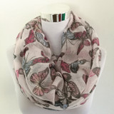 Women Butterfly Print Soft Ring Scarf