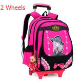 kid School Rolling backpack Children wheeled school backpack for grils Trolley School backpack bag kids Trolley bag On wheels