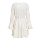 Elegant ruffle v neck autumn dress