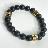 Tribal Beads Men Bracelet Gold Stainless Steel