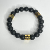 Tribal Beads Men Bracelet Gold Stainless Steel