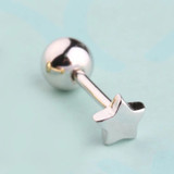 Star Sterling Silver Single Stud Earring