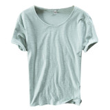 New Fashion Cotton Men T Shirts Summer Breathable Solid Color Short Sleeve O-neck Casual Fitness T-shirt Basic Tee Tops Men 2019