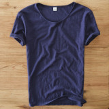 New Fashion Cotton Men T Shirts Summer Breathable Solid Color Short Sleeve O-neck Casual Fitness T-shirt Basic Tee Tops Men 2019