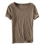 New Fashion Cotton Men T Shirts Summer Breathable Solid Color Short Sleeve O-neck Casual Fitness T-shirt Basic Tee Tops Men 2019