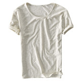 New Fashion Cotton Men T Shirts Summer Breathable Solid Color Short Sleeve O-neck Casual Fitness T-shirt Basic Tee Tops Men 2019