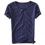 New Fashion Cotton Men T Shirts Summer Breathable Solid Color Short Sleeve O-neck Casual Fitness T-shirt Basic Tee Tops Men 2019