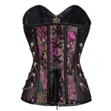 Steampunk Gothic Burlesque Rave Gothic Women Plus Size Purple Corset Bustier