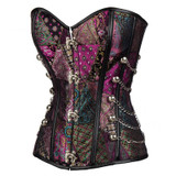 Steampunk Gothic Burlesque Rave Gothic Women Plus Size Purple Corset Bustier