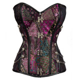 Steampunk Gothic Burlesque Rave Gothic Women Plus Size Purple Corset Bustier
