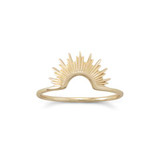 14 Karat Gold Plated Sterling Silver Sunburst Ring