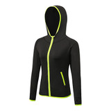 Hooded Long Sleeve Quick Dry Compression Fitness Sport Top with Zipper and Rash guard
