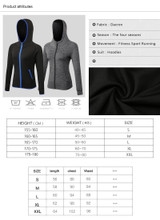 Hooded Long Sleeve Quick Dry Compression Fitness Sport Top with Zipper and Rash guard