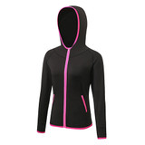 Hooded Long Sleeve Quick Dry Compression Fitness Sport Top with Zipper and Rash guard
