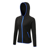 Hooded Long Sleeve Quick Dry Compression Fitness Sport Top with Zipper and Rash guard