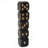 Black Resin Skull Six Sided D6 Dice with 3D Skeleton for Board Games