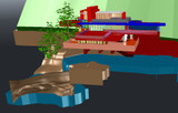 【Famous Architecture Project】Falling Water 3D CAD Drawings-Architectural 3D CAD model