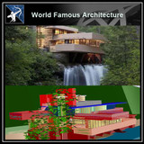 【Famous Architecture Project】Falling Water 3D CAD Drawings-Architectural 3D CAD model