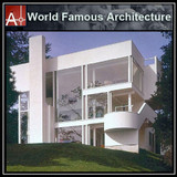 【Famous Architecture Project】Villa inspired from Richard Meier's house-Architectural CAD Drawings