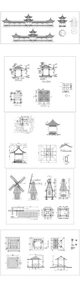 ★【Pavilion Design Details Autocad Drawings Collections】All kinds of Landscape Pavilion Details CAD Drawings