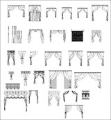 ★【Curtain Design Autocad Blocks,elevation Collections】All kinds of Curtain CAD Blocks
