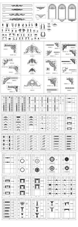 ★【Architectural Classical Element Autocad Blocks V.2】All kinds of architecture decorations CAD blocks Bundle