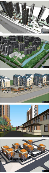 ★Best 20 Types of Residential Building Landscape Sketchup 3D Models Collection V.2