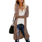 Long Sexy Cardigan Print Leopard