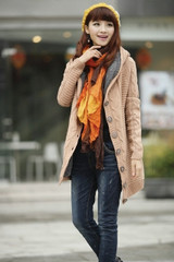 Plus Sweater Button Hood