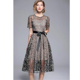 Lace Up Pieces Dress