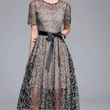 Lace Up Pieces Dress