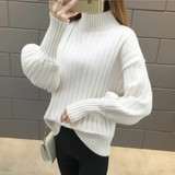 Lantern Sleeve Knitted Pullover