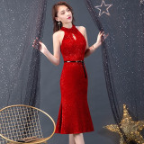 Short Evening Sequined Dress