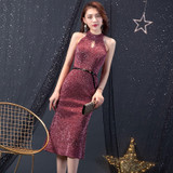 Short Evening Sequined Dress