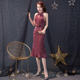 Short Evening Sequined Dress