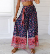 Geometric Palazzo Floral Pants